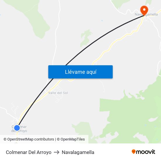 Colmenar Del Arroyo to Navalagamella map