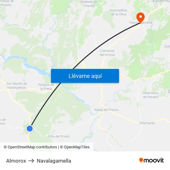 Almorox to Navalagamella map