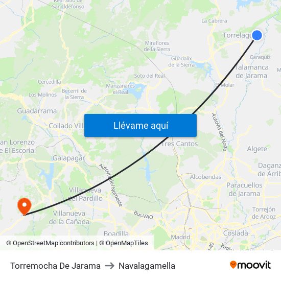 Torremocha De Jarama to Navalagamella map