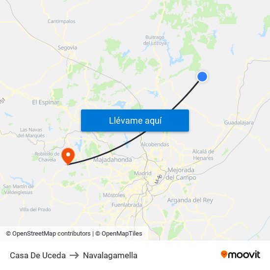 Casa De Uceda to Navalagamella map