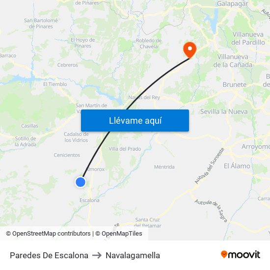 Paredes De Escalona to Navalagamella map