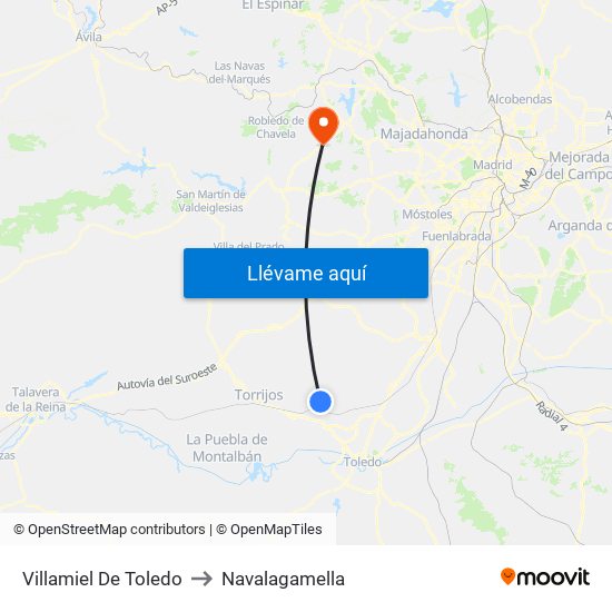 Villamiel De Toledo to Navalagamella map