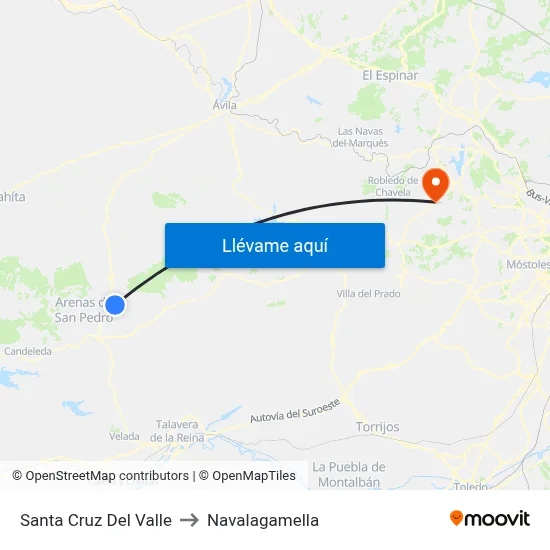 Santa Cruz Del Valle to Navalagamella map