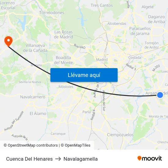Cuenca Del Henares to Navalagamella map