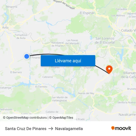 Santa Cruz De Pinares to Navalagamella map
