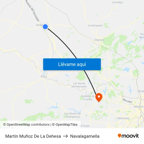 Martín Muñoz De La Dehesa to Navalagamella map