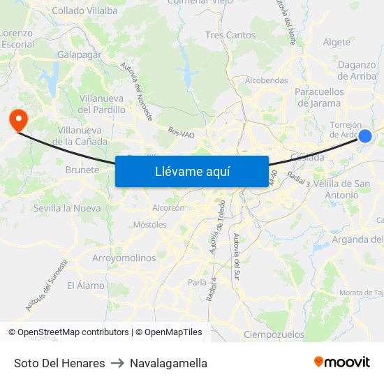 Soto Del Henares to Navalagamella map