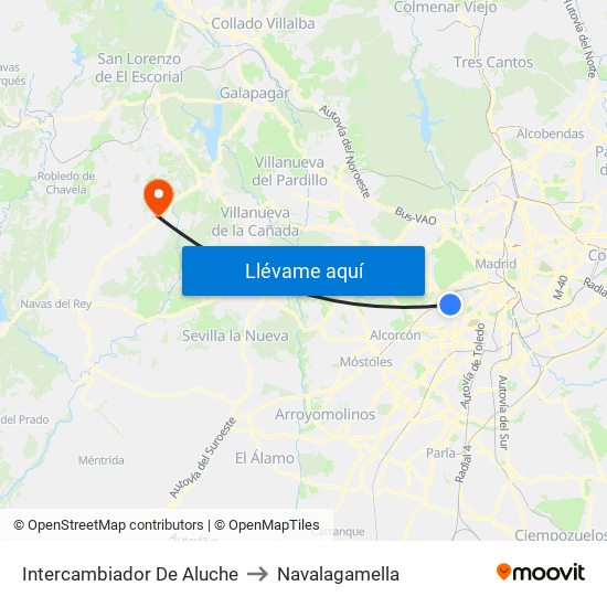 Intercambiador De Aluche to Navalagamella map