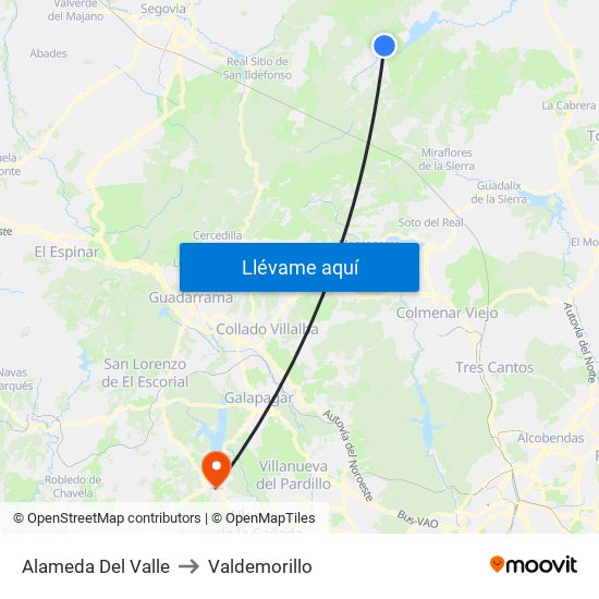 Alameda Del Valle to Valdemorillo map