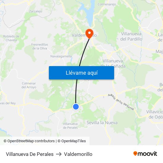 Villanueva De Perales to Valdemorillo map