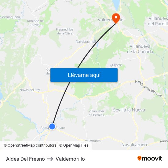 Aldea Del Fresno to Valdemorillo map