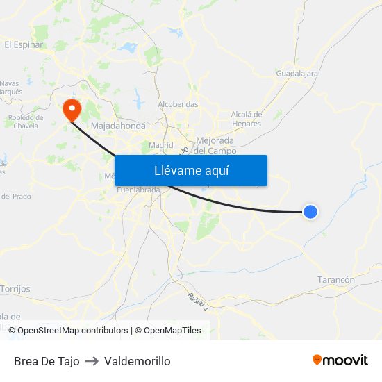 Brea De Tajo to Valdemorillo map