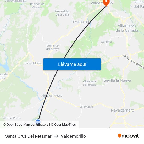 Santa Cruz Del Retamar to Valdemorillo map