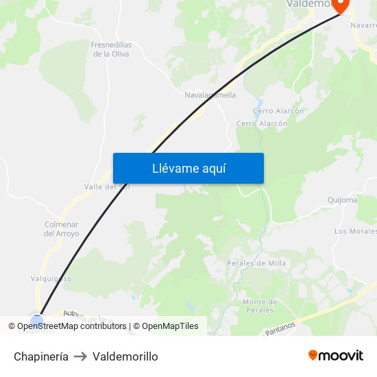 Chapinería to Valdemorillo map