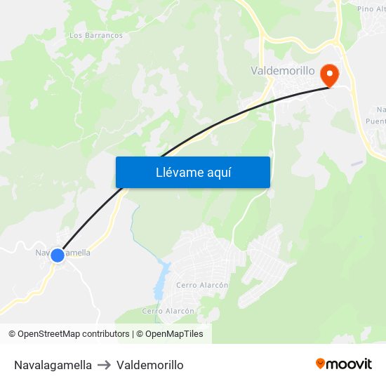 Navalagamella to Valdemorillo map