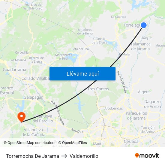 Torremocha De Jarama to Valdemorillo map