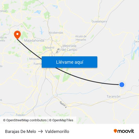 Barajas De Melo to Valdemorillo map