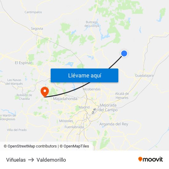Viñuelas to Valdemorillo map