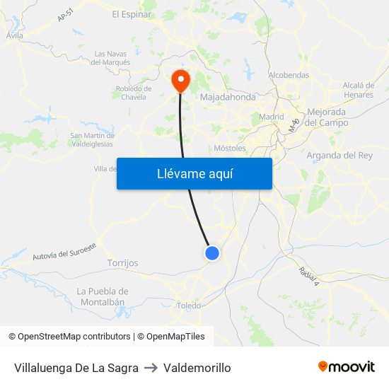 Villaluenga De La Sagra to Valdemorillo map