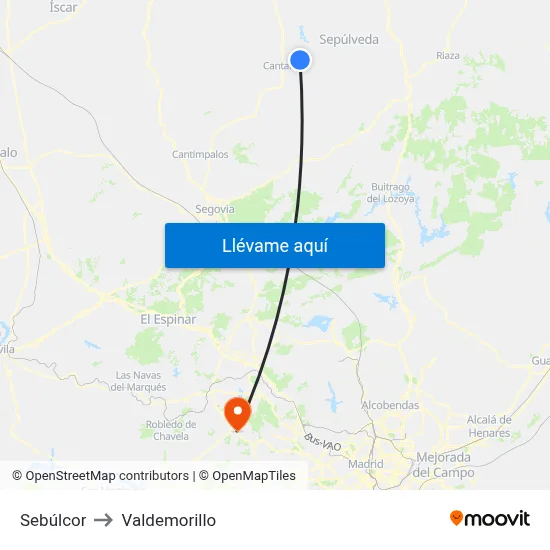 Sebúlcor to Valdemorillo map
