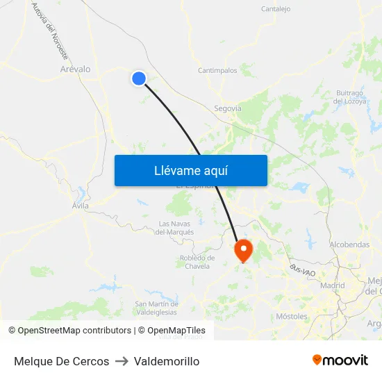 Melque De Cercos to Valdemorillo map