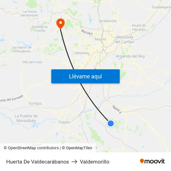 Huerta De Valdecarábanos to Valdemorillo map