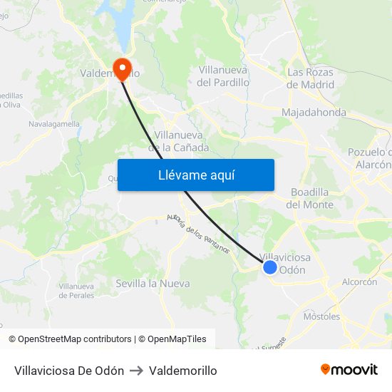 Villaviciosa De Odón to Valdemorillo map