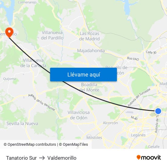 Tanatorio Sur to Valdemorillo map