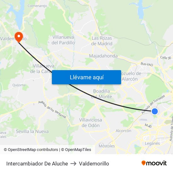 Intercambiador De Aluche to Valdemorillo map