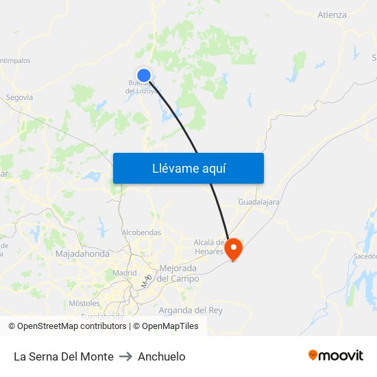La Serna Del Monte to Anchuelo map