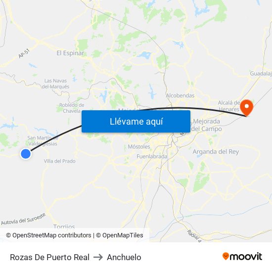Rozas De Puerto Real to Anchuelo map