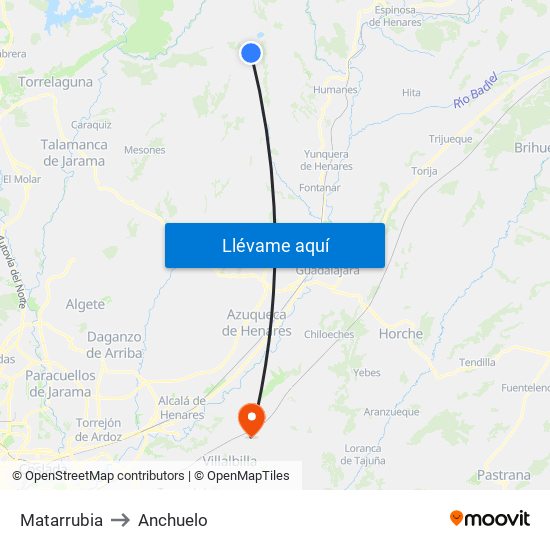Matarrubia to Anchuelo map