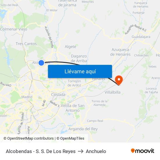 Alcobendas - S. S. De Los Reyes to Anchuelo map