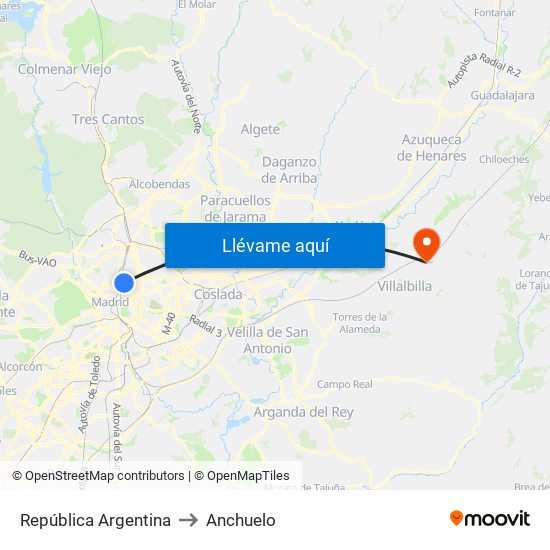 República Argentina to Anchuelo map