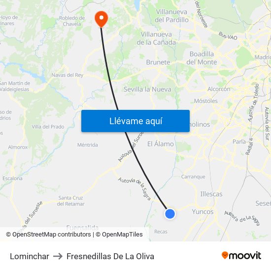 Lominchar to Fresnedillas De La Oliva map