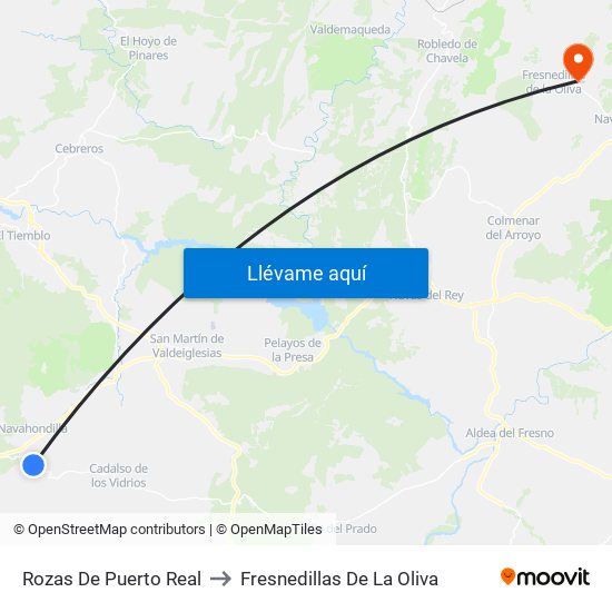 Rozas De Puerto Real to Fresnedillas De La Oliva map