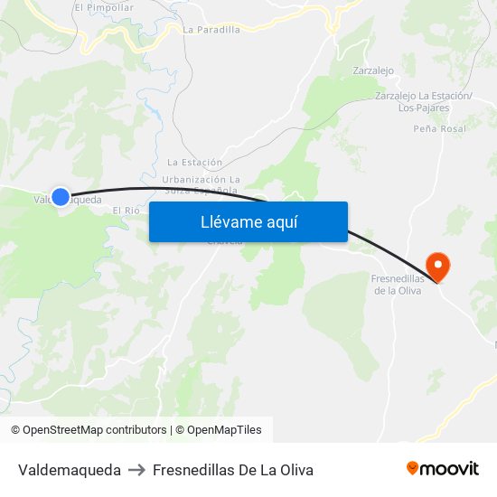 Valdemaqueda to Fresnedillas De La Oliva map