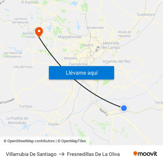 Villarrubia De Santiago to Fresnedillas De La Oliva map