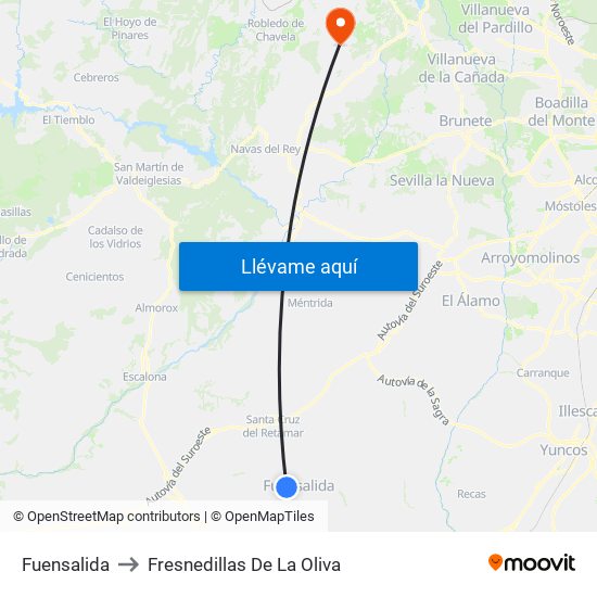 Fuensalida to Fresnedillas De La Oliva map