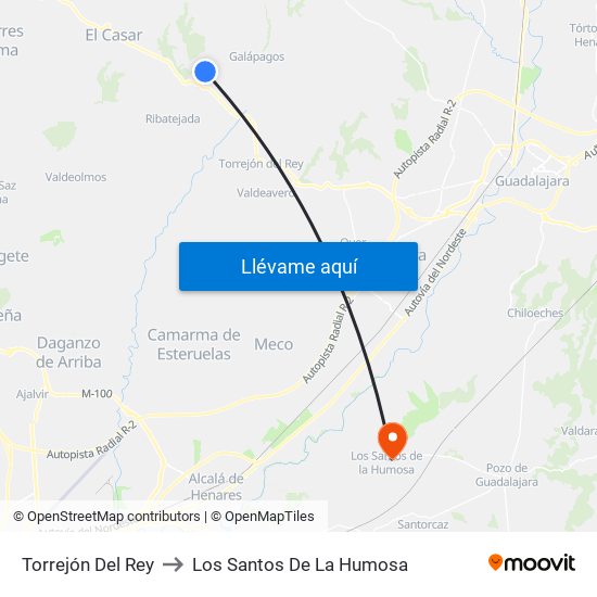 Torrejón Del Rey to Los Santos De La Humosa map