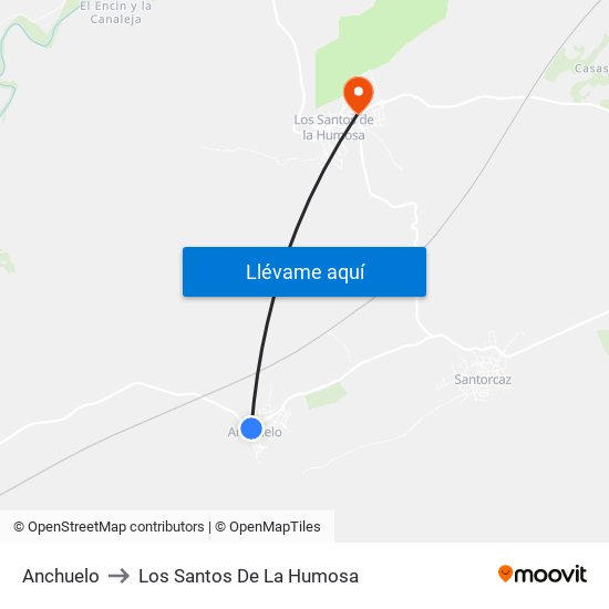 Anchuelo to Los Santos De La Humosa map