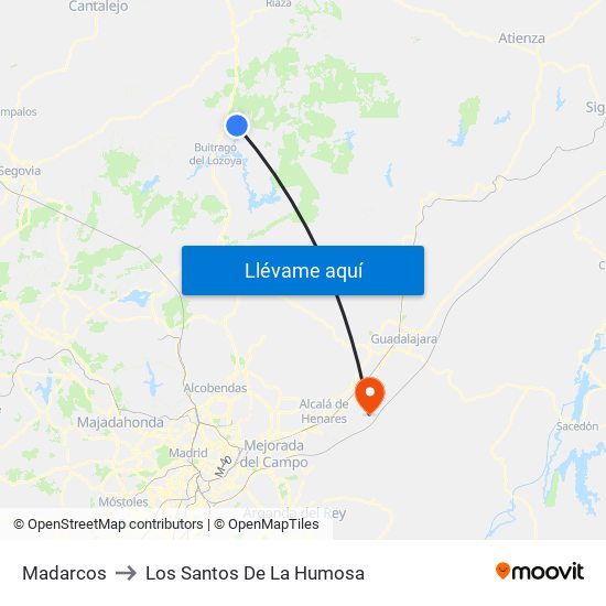 Madarcos to Los Santos De La Humosa map
