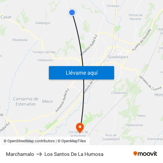 Marchamalo to Los Santos De La Humosa map