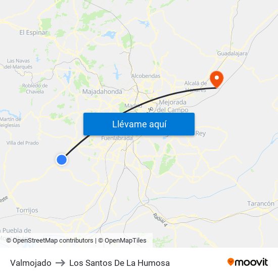 Valmojado to Los Santos De La Humosa map