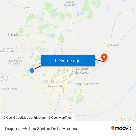Quijorna to Los Santos De La Humosa map