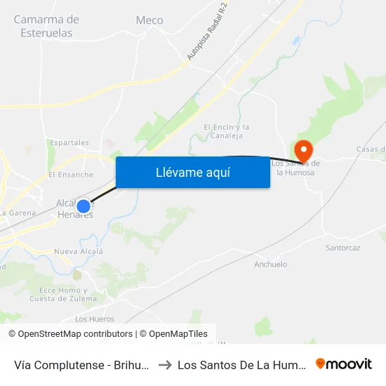 Vía Complutense - Brihuega to Los Santos De La Humosa map