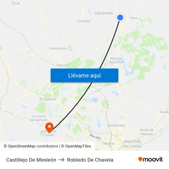 Castillejo De Mesleón to Robledo De Chavela map