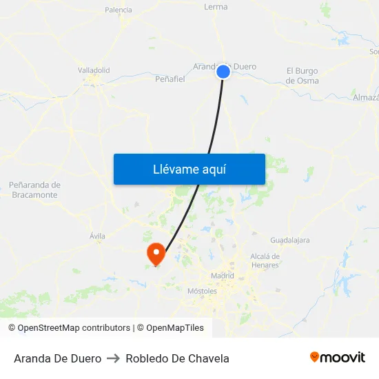 Aranda De Duero to Robledo De Chavela map
