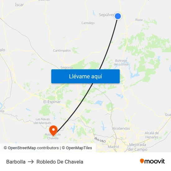 Barbolla to Robledo De Chavela map