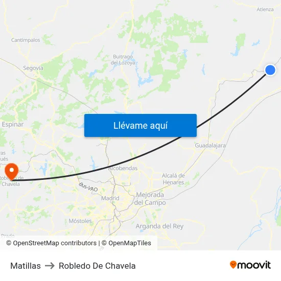 Matillas to Robledo De Chavela map